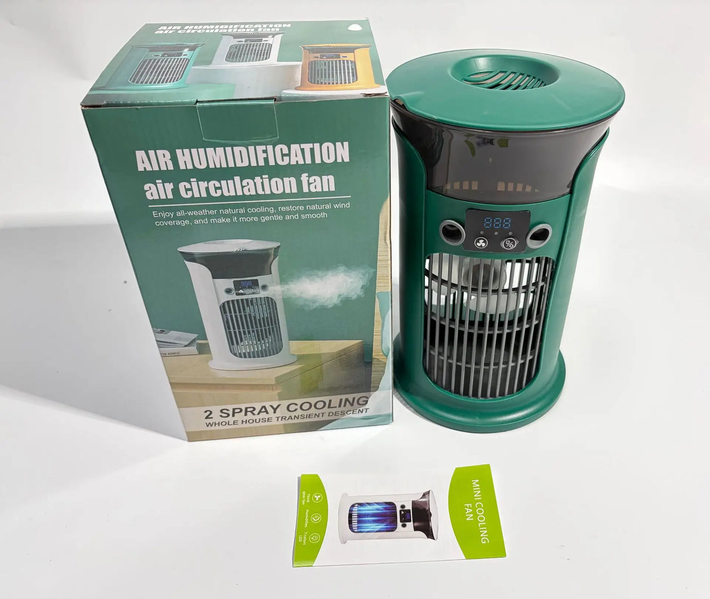 USB Mini Air Cooler Fan | Misting, Humidifier & Night Light