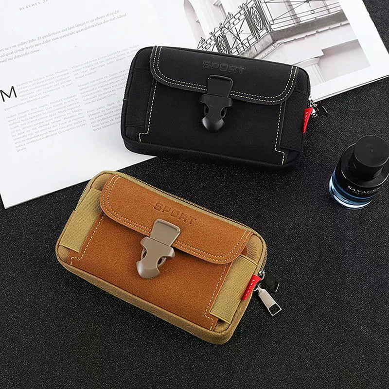 Men's PU Leather Fanny Pack | Travel & Running Waist Bag