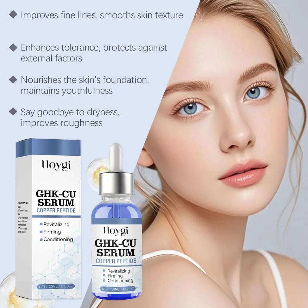 30ML GHK-Cu Peptide Serum Non-Greasy for Repair Brighten Skin Tone, Copper Peptide Facial Serum Deep Moisturizing Firming Skin Peaceful Pleasures Health and Wellness