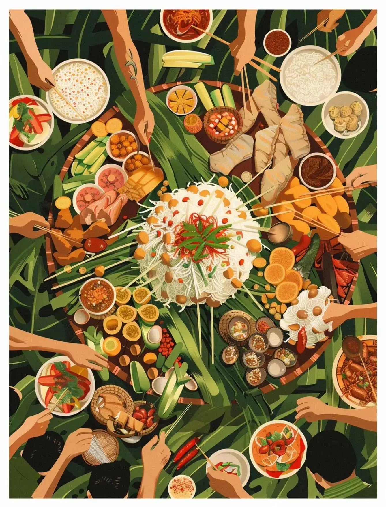 Philippines Street Food Canvas Wall Art | Unframed Poster