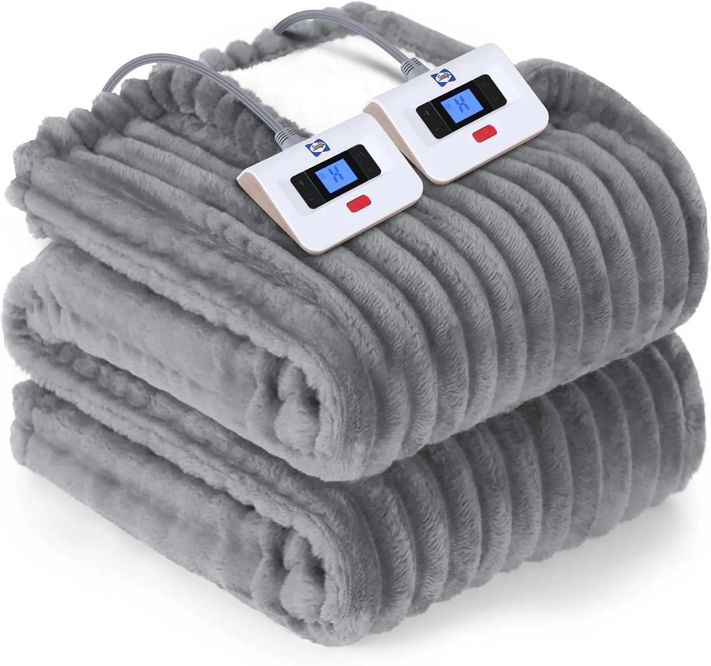 Reversible Heated Blanket Queen Size – Light Grey Peaceful Pleasures Health and Wellness United States
