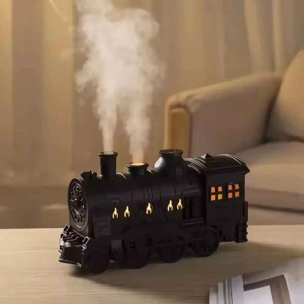 NEW Mini Train Shape Essential Oil Diffuser with Light Cool Mist Air Humidifier Aromatherapy Diffuser for Home Office Bedroom Peaceful Pleasures Health and Wellness