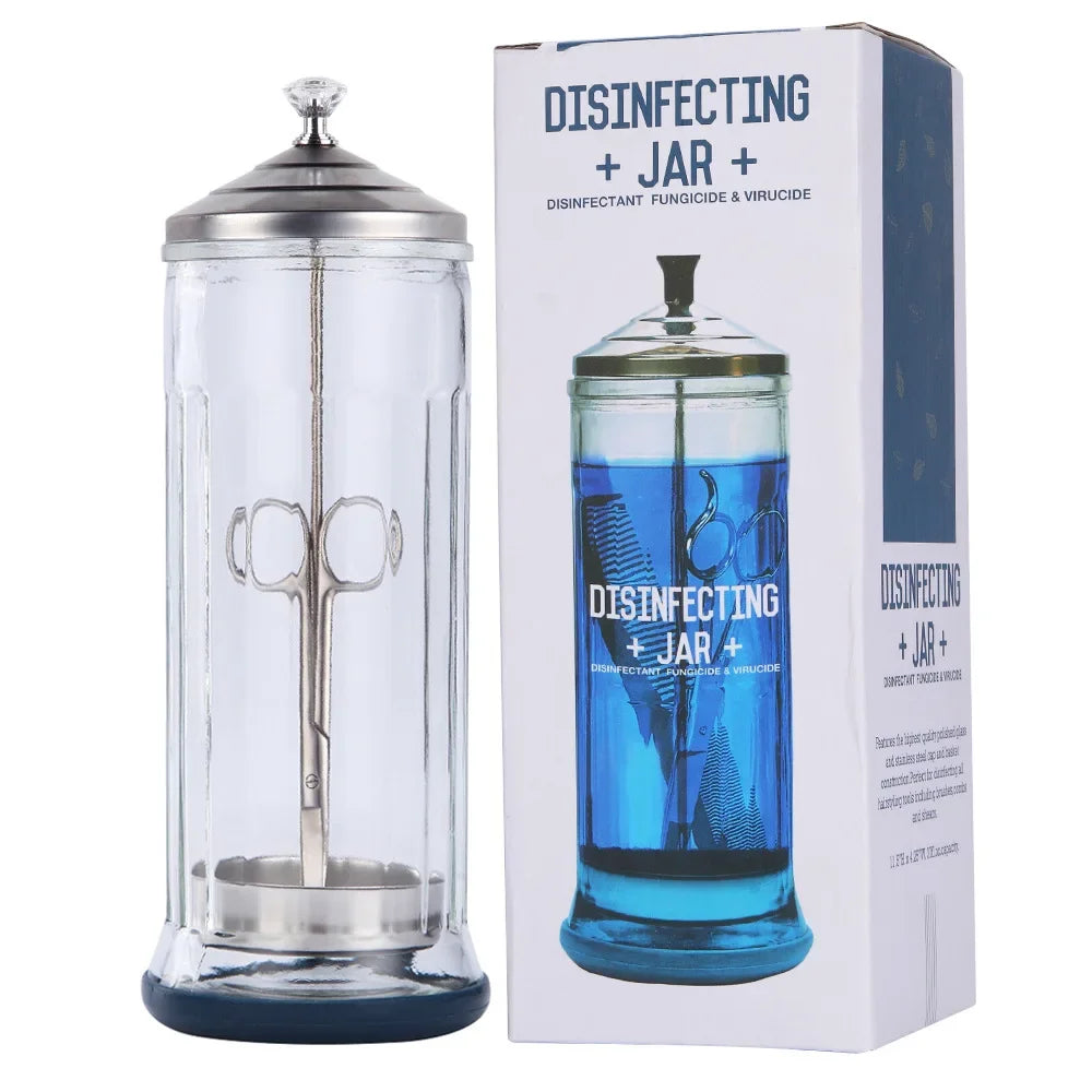 Cleaning, Disinfecting, Sanitizing Small/Large Glass Jar for Barber Maintenance Peaceful Pleasures Health and Wellness