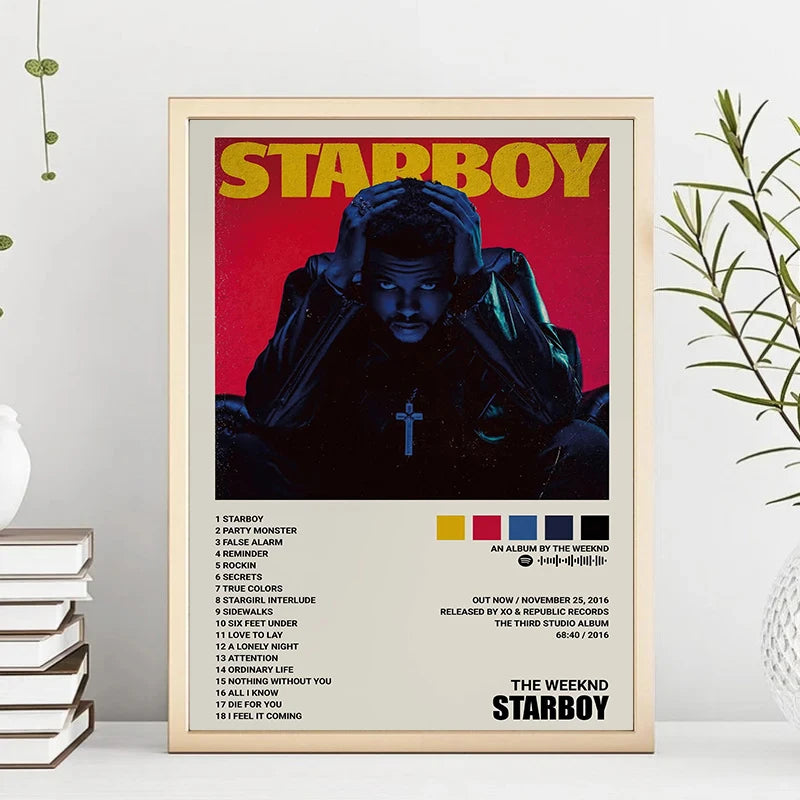 Music Album Star The Weeknd Hip Hop Posters Prints Canvas Painting Singer Wall Art Picture for Living Room Home Decoration Gift Peaceful Pleasures Health and Wellness
