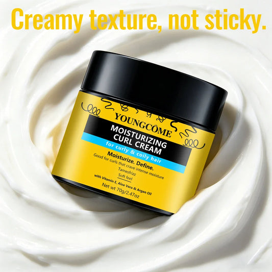 YOUNGCOME Curl Cream – Hydrating Frizz-Taming Styler, Vitamin E Curl Styling Cream Oasis Select