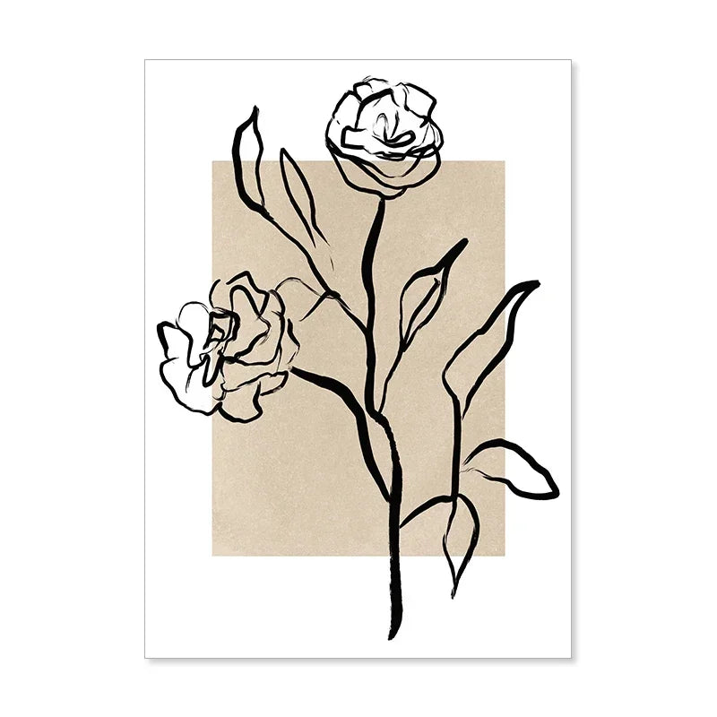 Boho Abstract Leaves Canvas Wall Art Print | Home Décor Canvas Wall Art Peaceful Pleasures Health and Wellness PICTURE 9 40x60cm Unframed