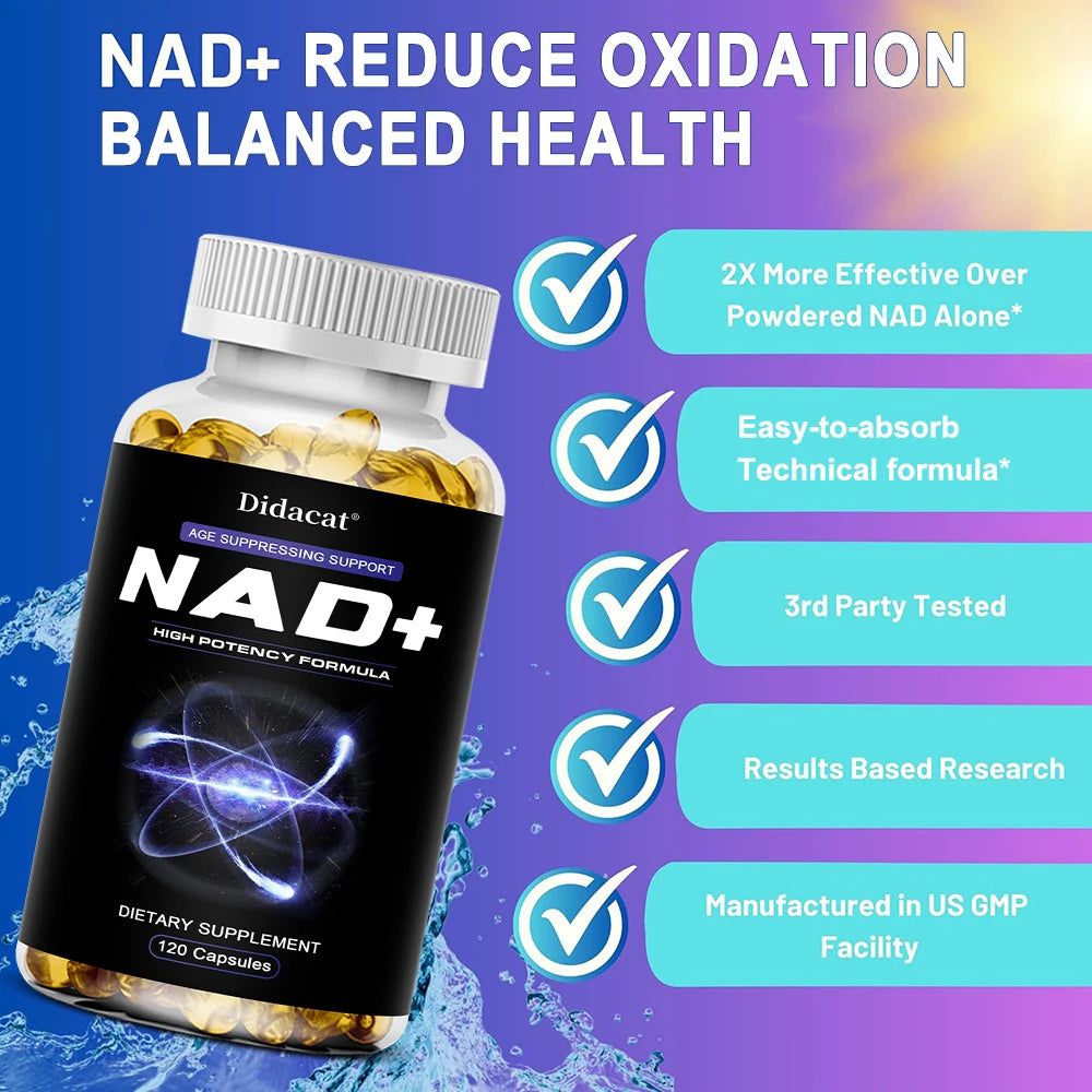 NAD+ Capsules with Resveratrol & Quercetin, Cellular Wellness Supplement for Mitochondrial, Brain, Heart & Daily Stamina Support Peaceful Pleasures Health and Wellness