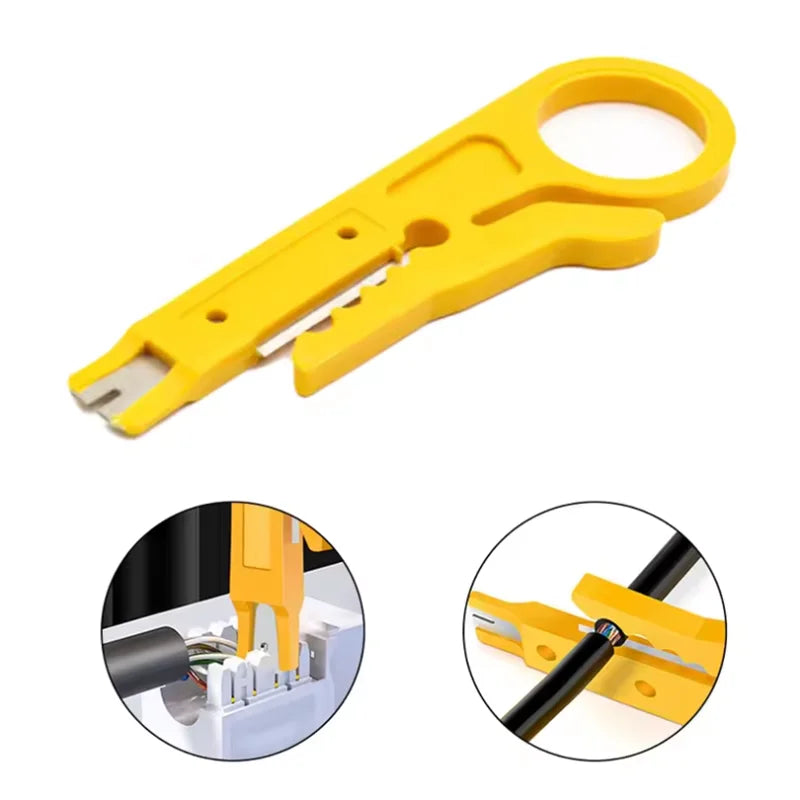 New Mini Portable Wire Stripper Cutter Impact Punch Down Tool Blade for Network Wire Cable Line Tool Wire Stripper Knife Peaceful Pleasures Health and Wellness Default Title