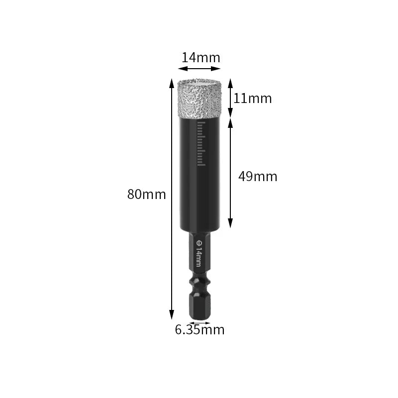 New 6/8/10/12mm Heavy-Duty Diamond Drill Bit Set Vacuum Brazed Hex Diamete for Porcelain Granite Marble Tile Drilling Bits Set Peaceful Pleasures Health and Wellness 14mm