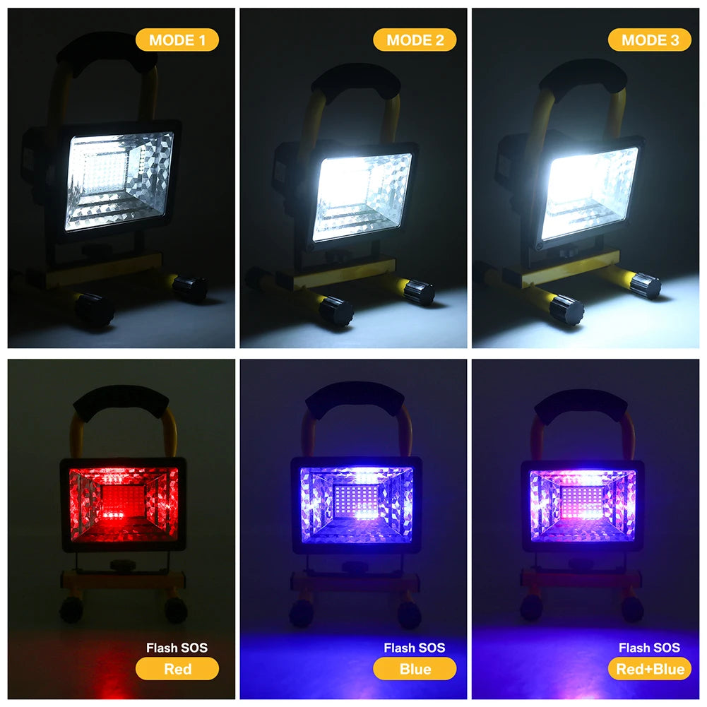 100W COB Rechargeable LED Work Lights 5000LM Waterproof Portable Flood Light with Stand for Outdoor Camping Hiking Garage Repair Peaceful Pleasures Health and Wellness