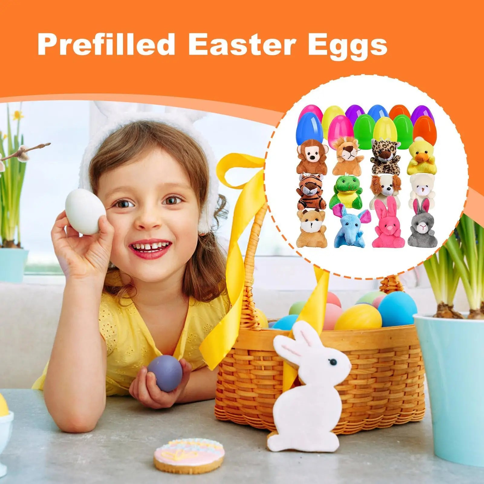 Prefilled Easter Eggs with Plush Animal Toys – 12, 24 or 36 Pack Prefilled Easter Eggs Peaceful Pleasures Health and Wellness