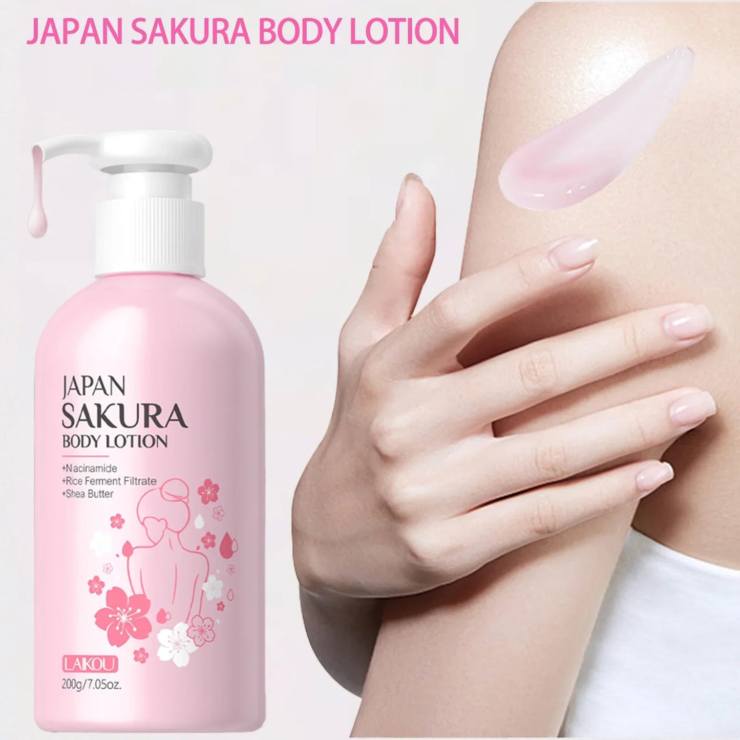 LAIKOU Cherry Blossom Body Lotion – 24H Sakura Moisturizer