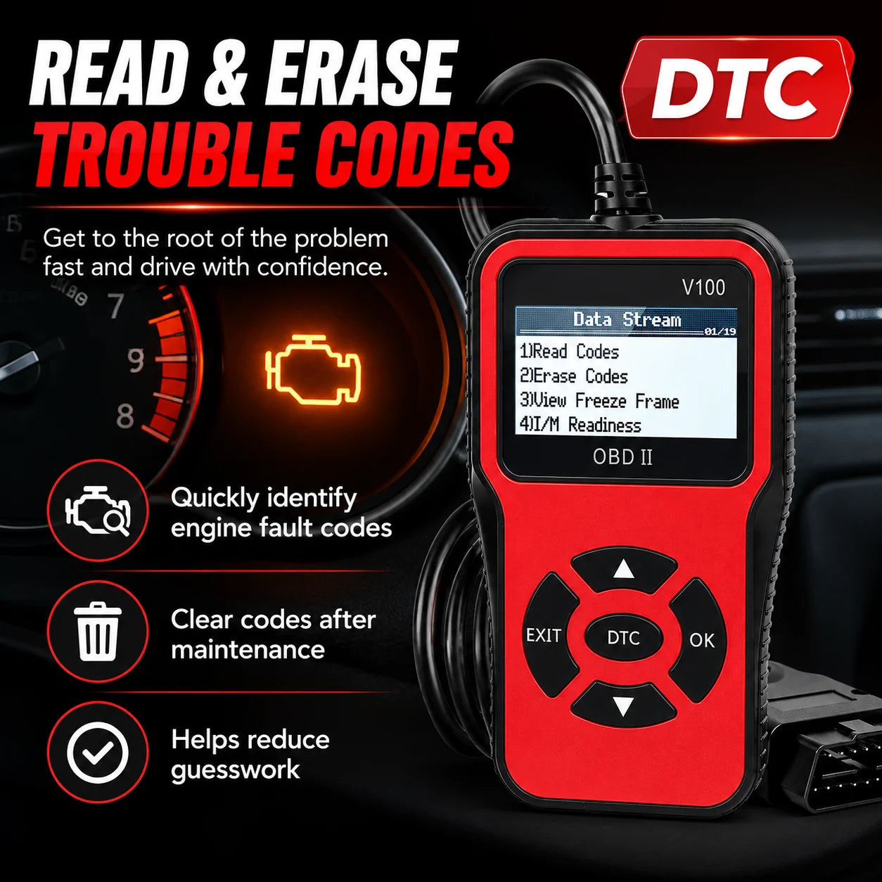 V100 OBD2 Scanner – Car Code Reader & Battery Voltage Tester Peaceful Pleasures Health and Wellness