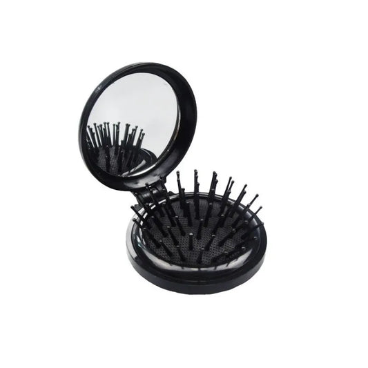 Portable Circular Pocket Comb with Mirror, Hair Styling, Folding Mirror Comb, Plastic Air Cushion Massage Comb, Flip Type Foldin Peaceful Pleasures Health and Wellness