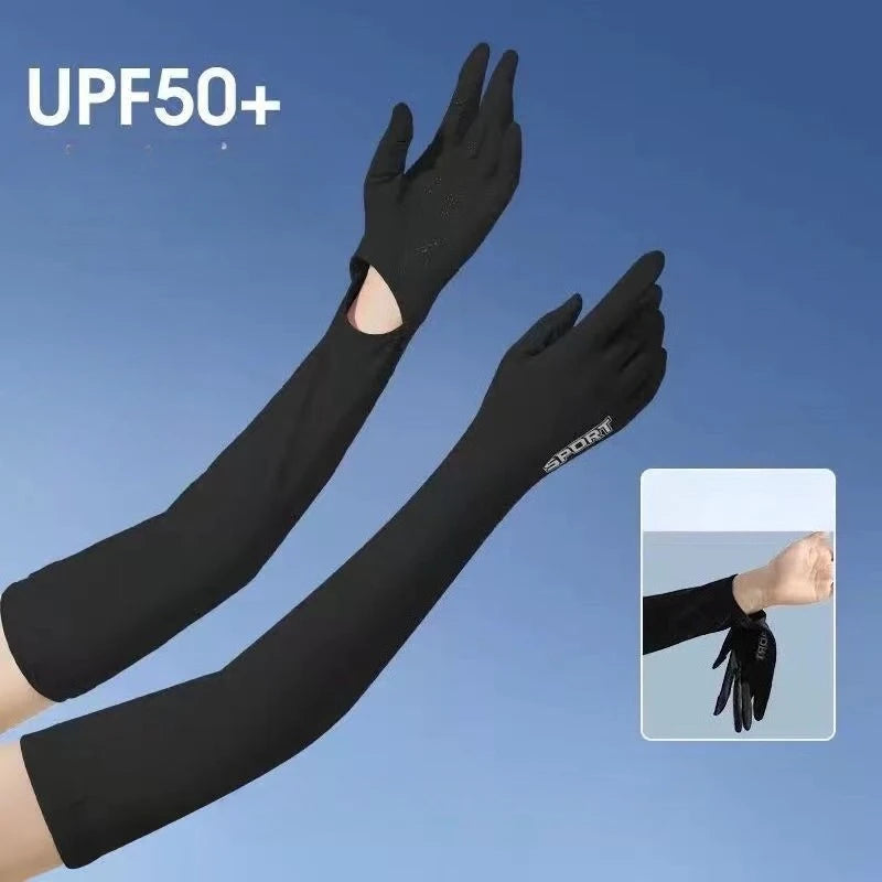 Ice Silk UPF 50+ UV Sun Arm Sleeves | Women's Driving Gloves
