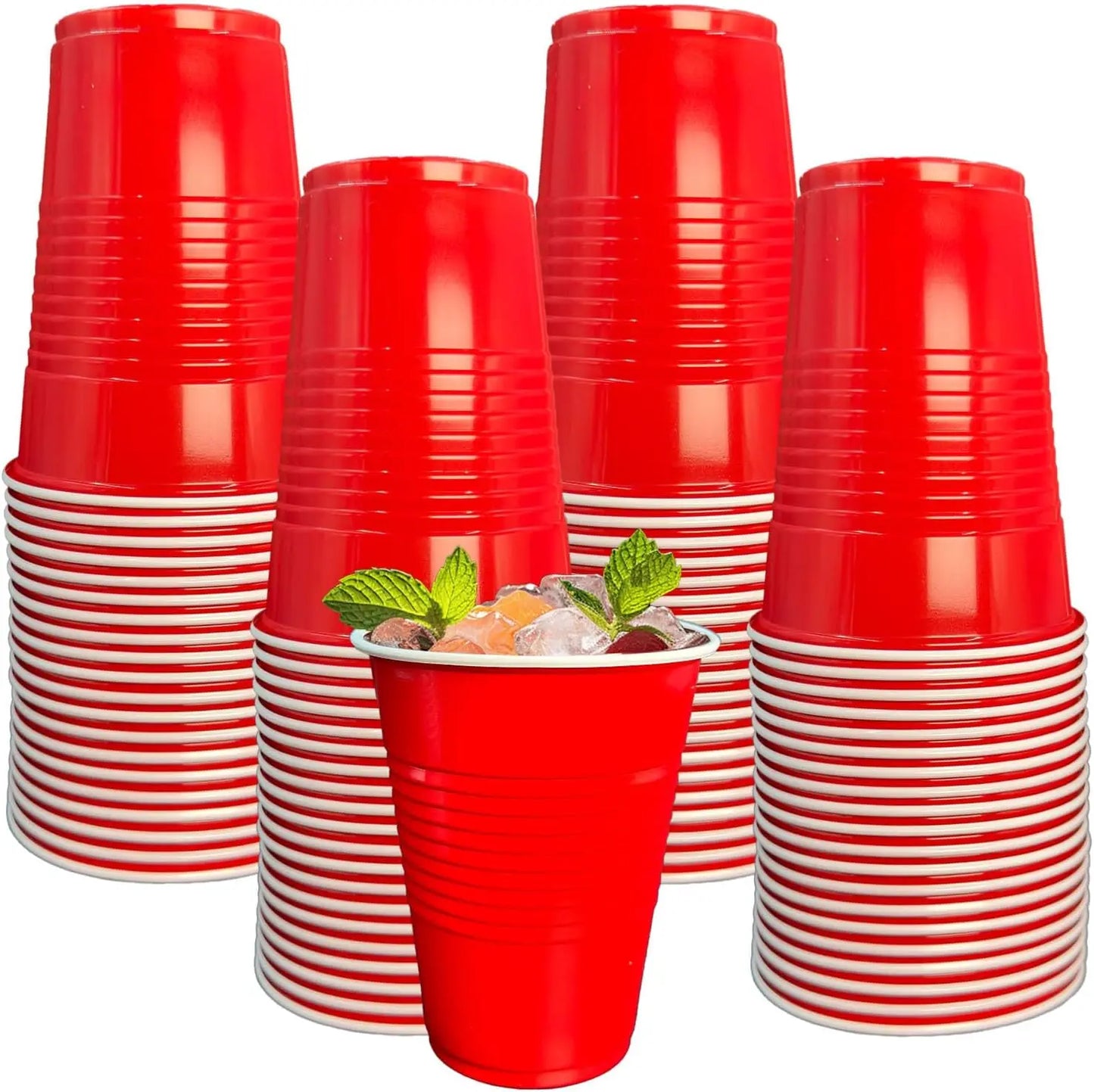 60 Pack 16 oz Plastic Party Cups Disposable Cold Drink Cups for Graduation Wedding Birthday Holiday Events Party Supplies Gift Peaceful Pleasures Health and Wellness 60 Red 60Pcs