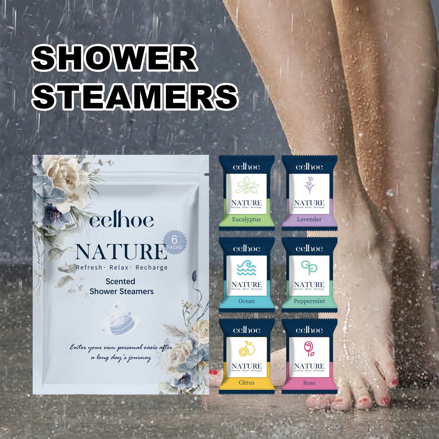 EELHOE Shower Steamer Tablet Nourishing Clean Dirt Eliminate Odor Relaxing Relieve Fatigue Moisturizing Shower Spa Bath Supplies Peaceful Pleasures Health and Wellness