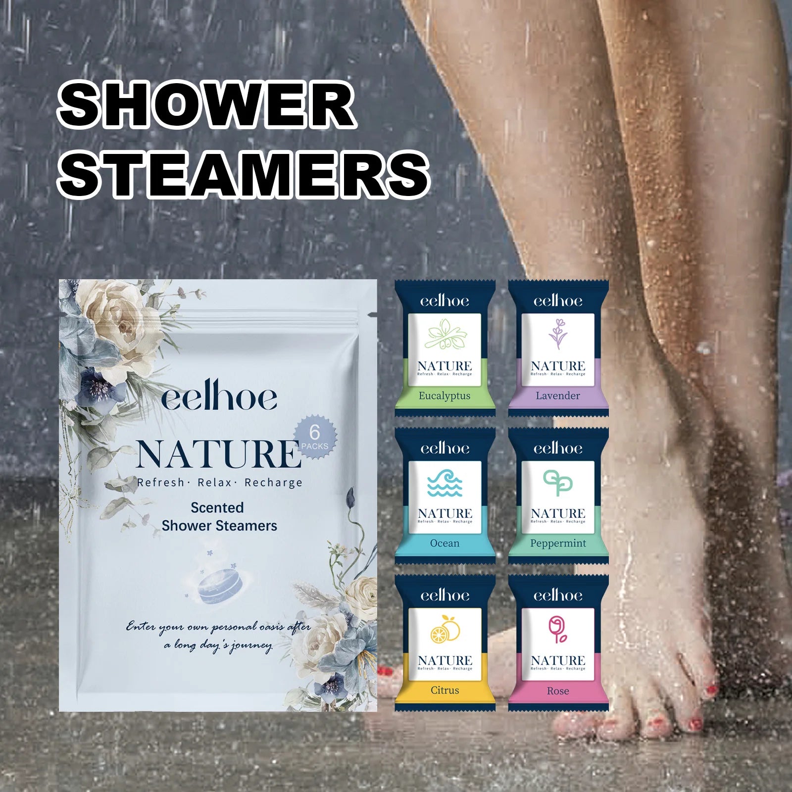 EELHOE Shower Steamer Tablet Nourishing Clean Dirt Eliminate Odor Relaxing Relieve Fatigue Moisturizing Shower Spa Bath Supplies Peaceful Pleasures Health and Wellness