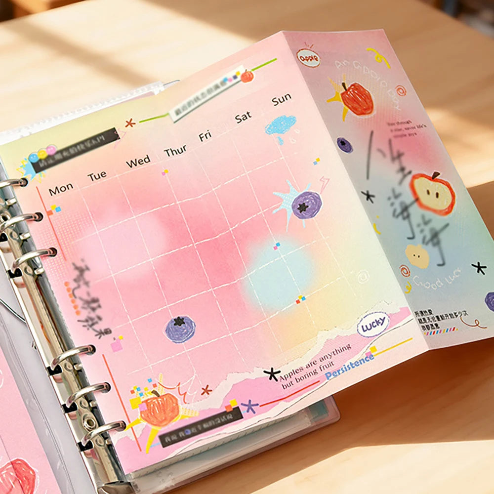 Aesthetic Multifunctional Notebook Loose Leaf Book Simple Grid