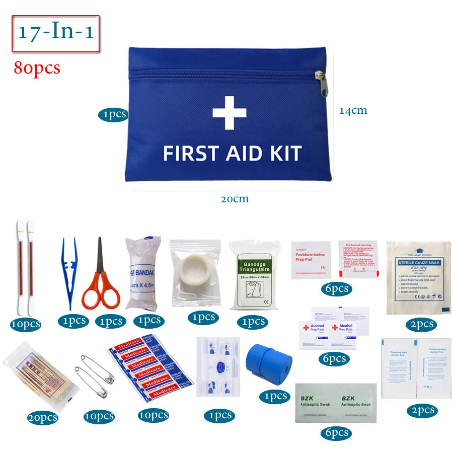 50-Piece Portable First Aid Kit – Car, Home, Travel & Outdoor