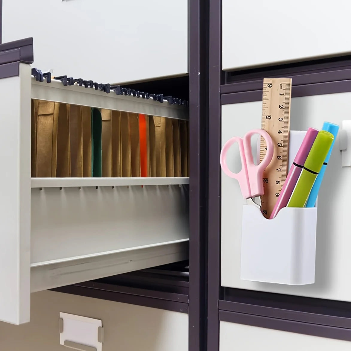 2-Pack Magnetic Holder Organizer 3 Pens Markers Chalk Wall-mounted