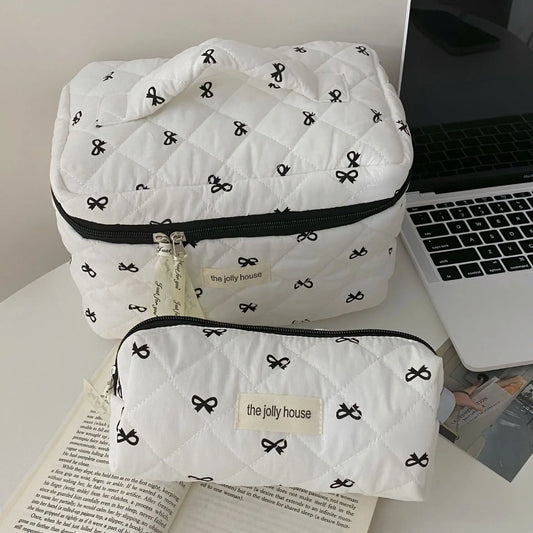 Floral Quilted Cosmetic Bag – Large Travel Makeup Organizer Travel Cosmetic Bag Peaceful Pleasures Health and Wellness