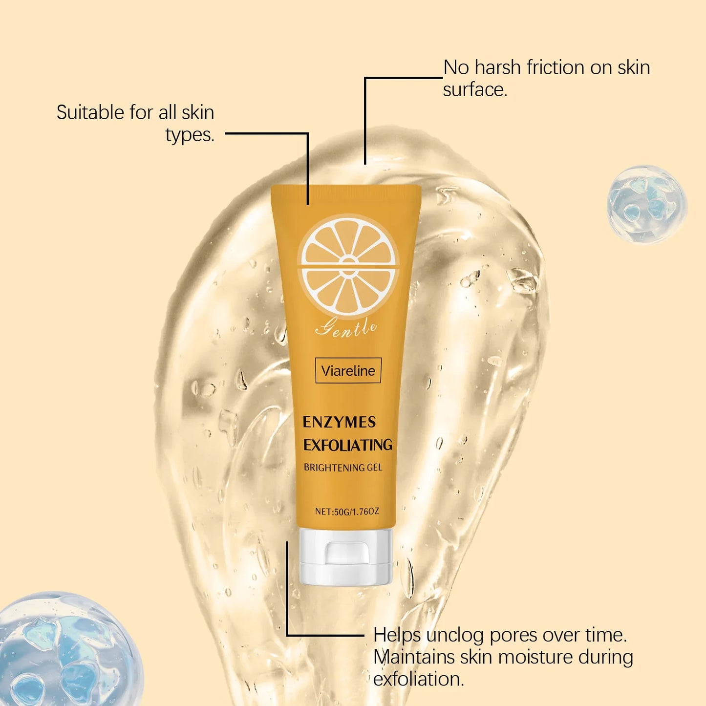 Viareline Facial Exfoliating Gel – Cleanse, Brighten & Refine Pores