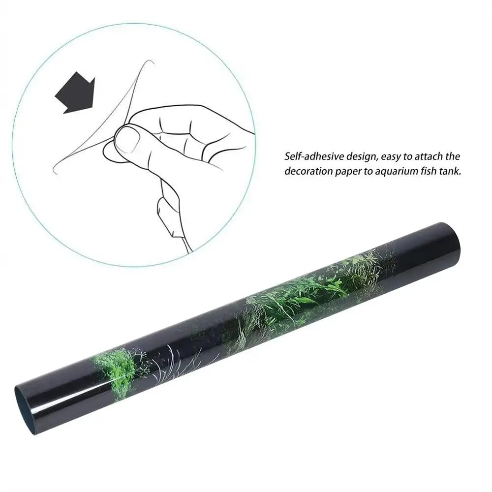 PVC Aquarium Background Sticker | Fish Tank Decor 120x41cm