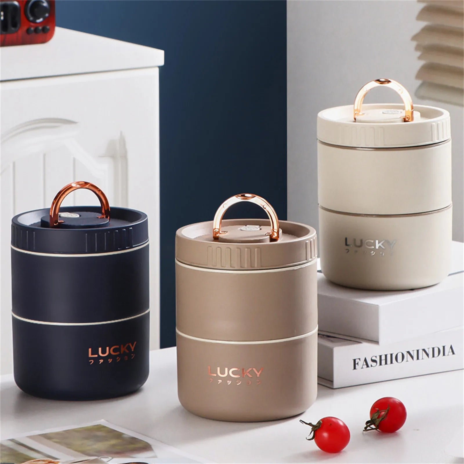 Thermal Lunch Box Bento Box Portable Insulated Lunch Container Stackable Leakproof Stainless Steel Food Container Peaceful Pleasures Health and Wellness
