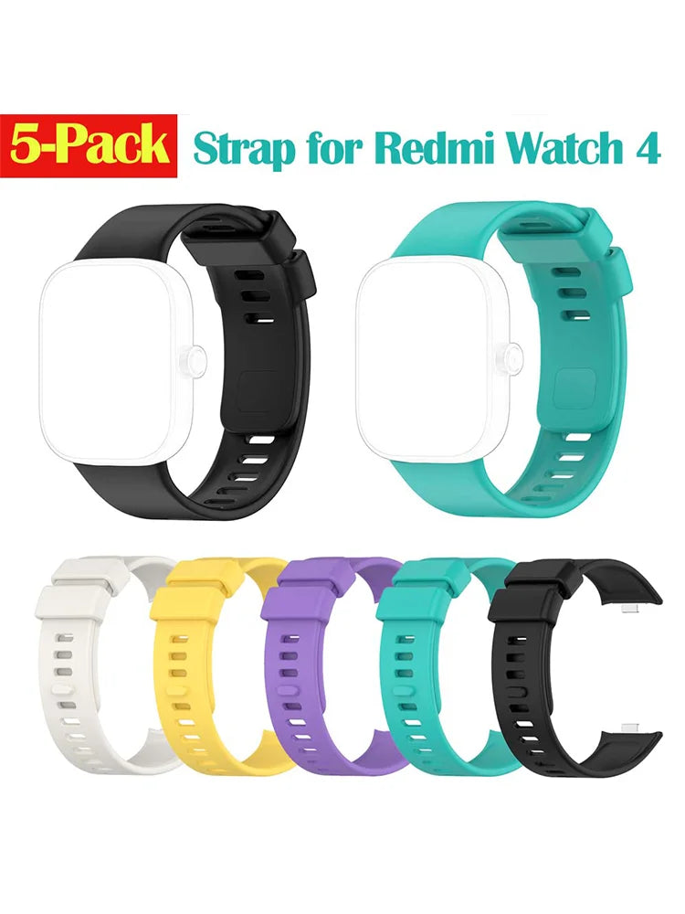 5-Pack Silicone Bands for Redmi Watch 4 – Colorful Straps Peaceful Pleasures Health and Wellness
