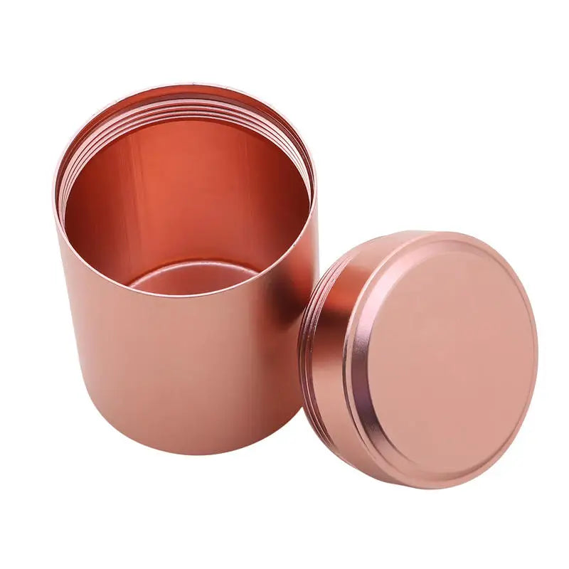 Mini Metal Box Tea Can Small Travel Portable Container Jar Sugar Coffee Caddy Organizer Household Storage Supplies Peaceful Pleasures Health and Wellness Rose gold