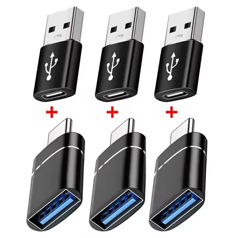 1-8PCS Type C To USB 3.0 OTG Adapter USB C Male To USB Female Converter For Laptop Macbook Samsung Xiaomi USB C OTG Connector Peaceful Pleasures Health and Wellness 6pcs Black Set