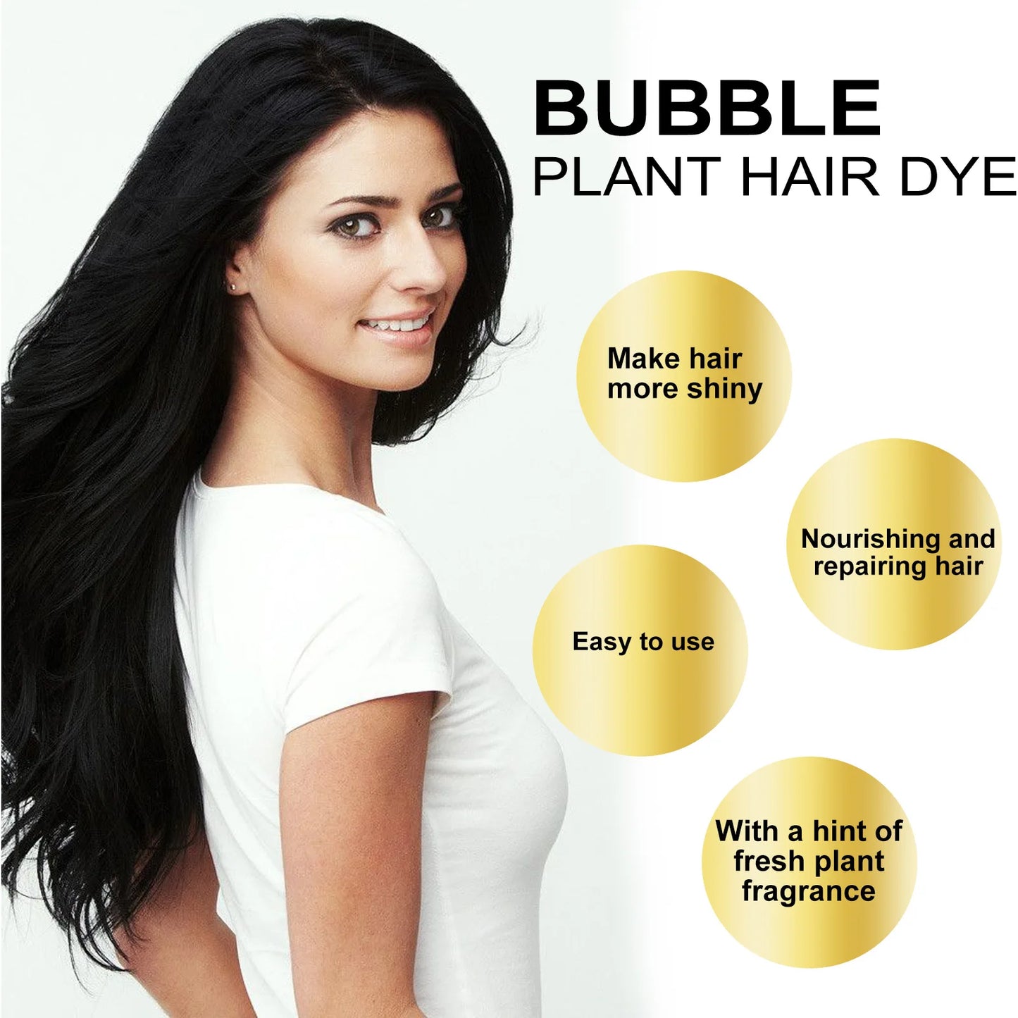 EELHOE Natural Plant Hair Dye Shampoo Foam, 10 Pcs/Box Hair Dye Peaceful Pleasures Health and Wellness