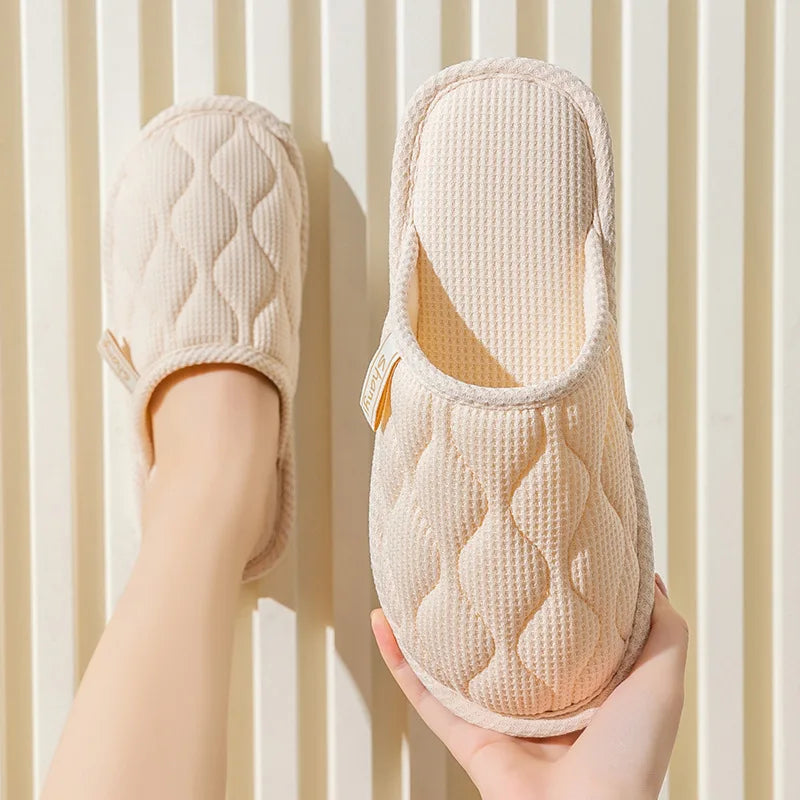 Women's Fuzzy Plush House Slippers | Soft Sole Indoor Slides