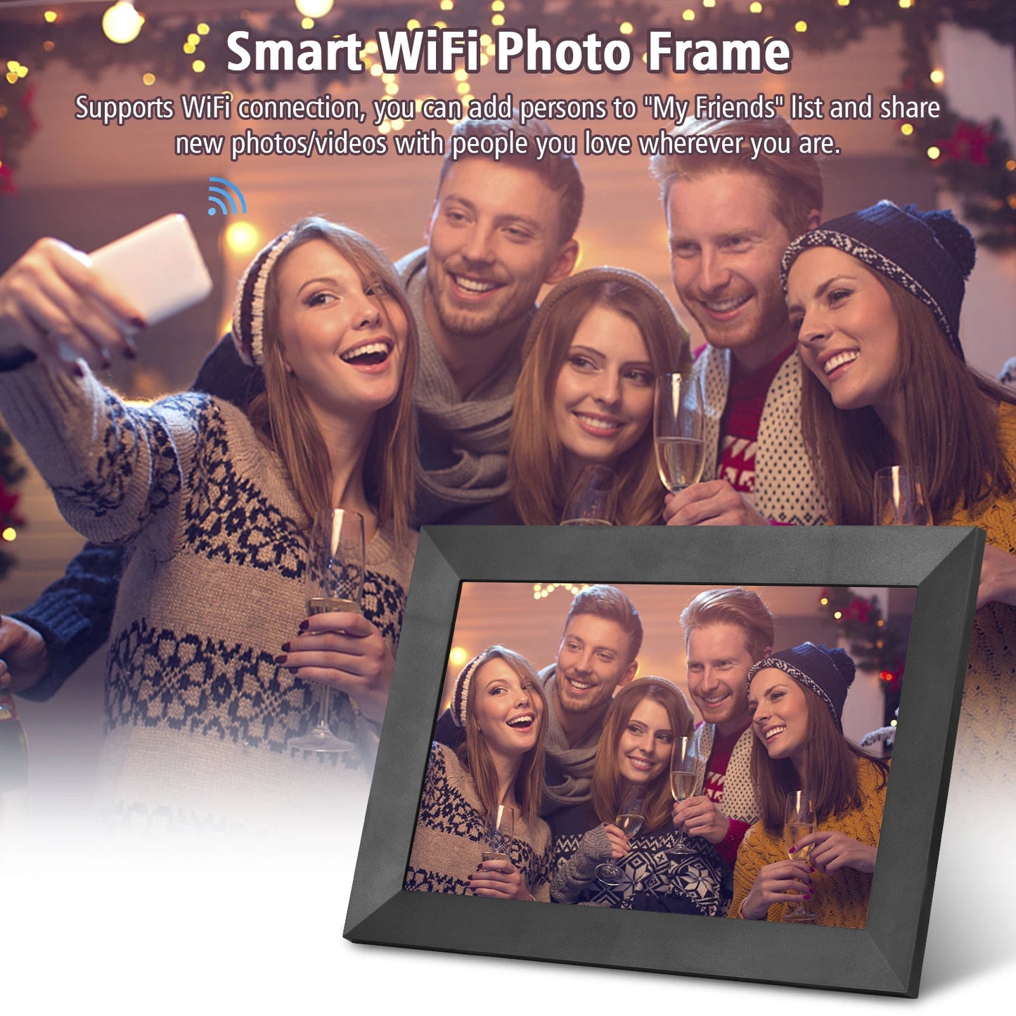 Andoer Smart Wifi Photo Frame Digital Picture HD IPS Touch-screen