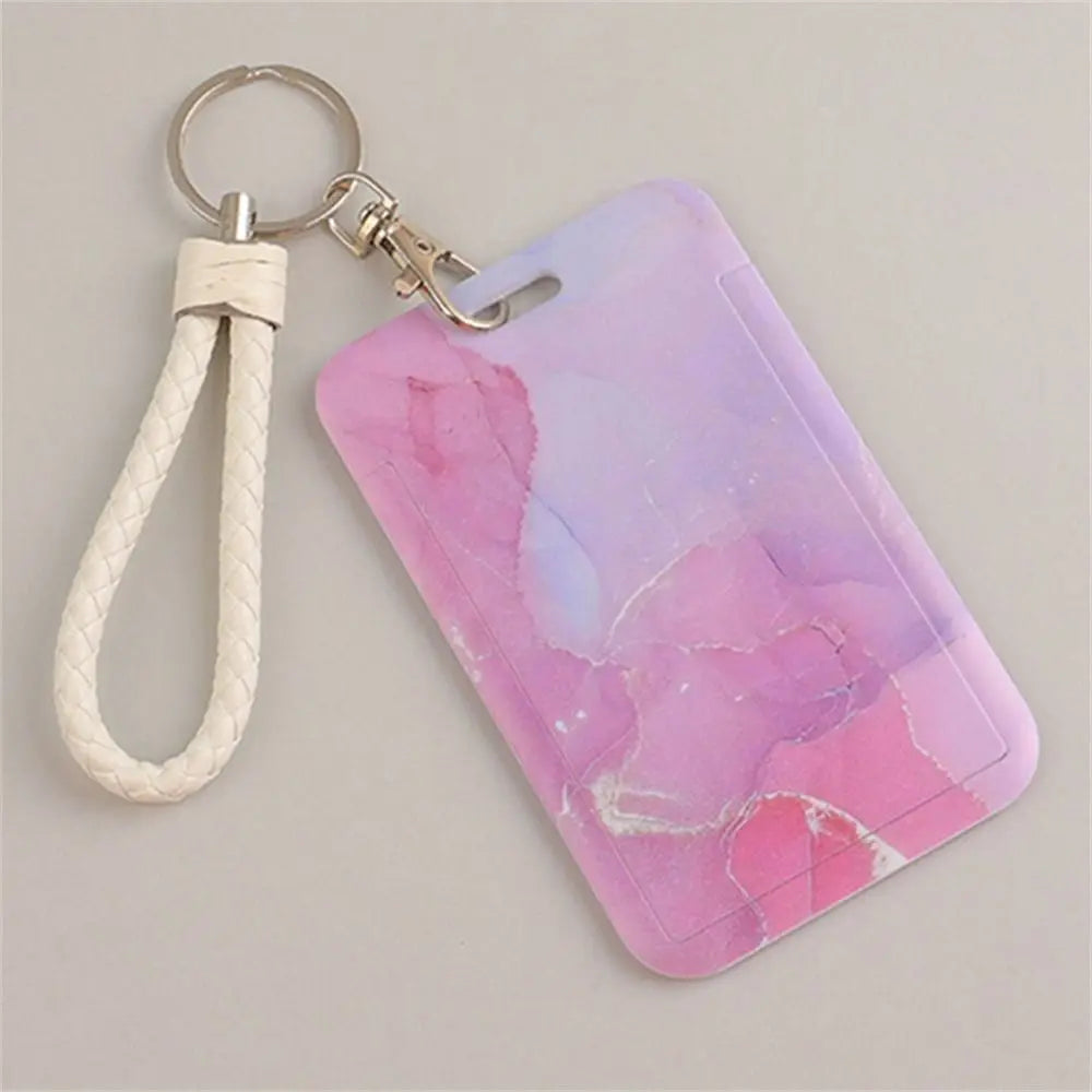 Office Supply Credit Card Keyrings Men And Women Pass Card ID Card Holder Credential Holder Lanyard Card Holder Card Straps Peaceful Pleasures Health and Wellness Rose red-Short