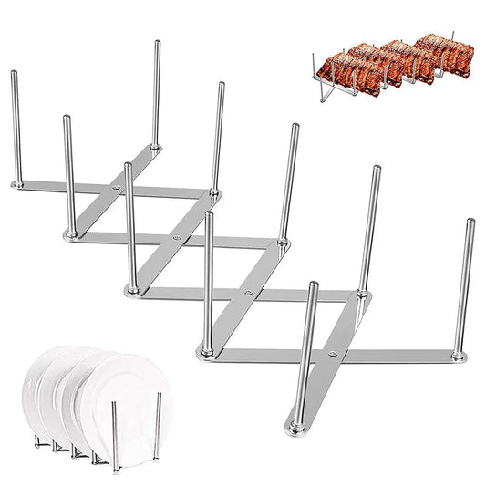 Stainless Steel Dish Rack - Adjustable Kitchen Drainer, Foldable Utensil Holder for Dishes, Cups, Pots & Lids | Space Saving Peaceful Pleasures Health and Wellness
