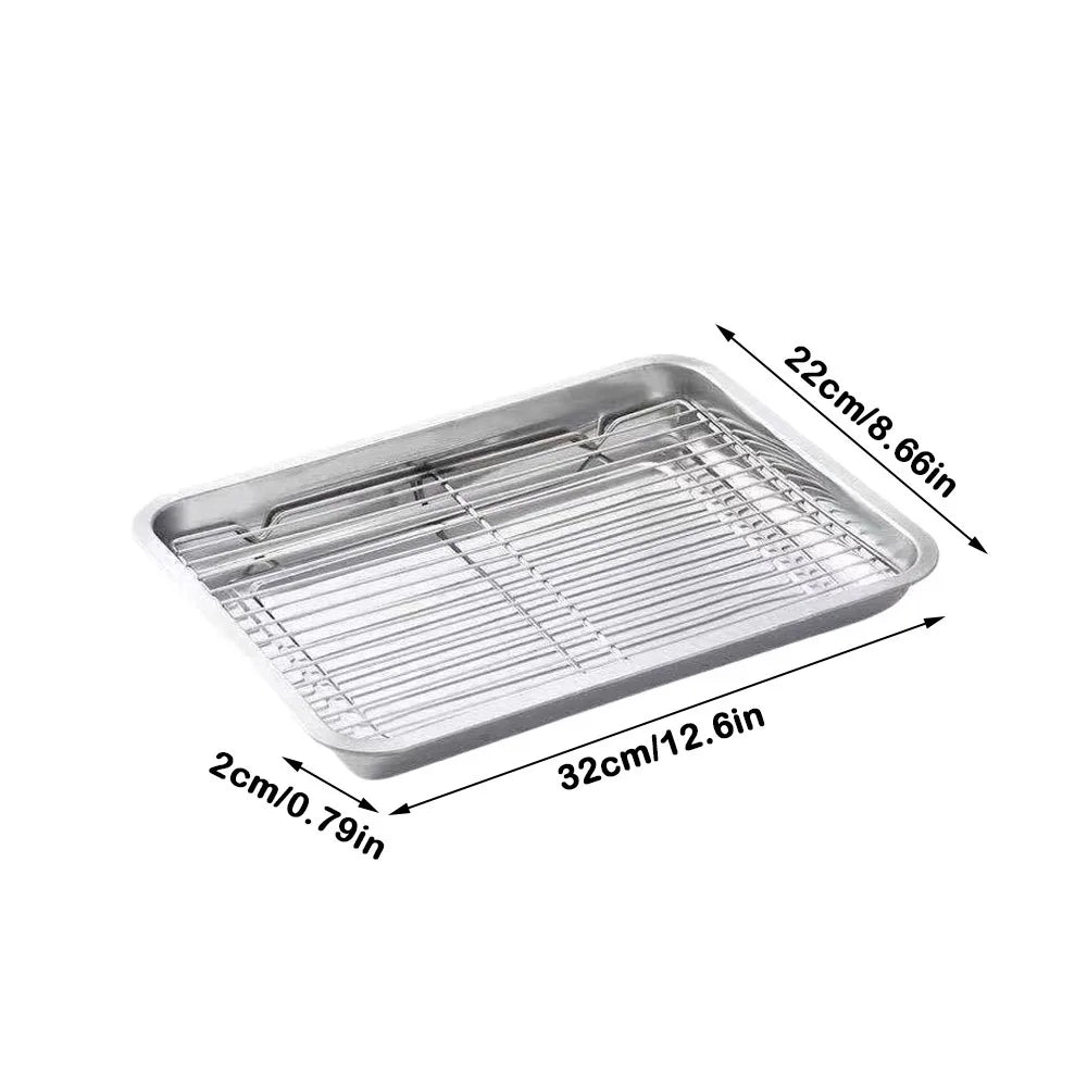 Stainless Steel Baking Pan with Cooling Rack | 4 Sizes