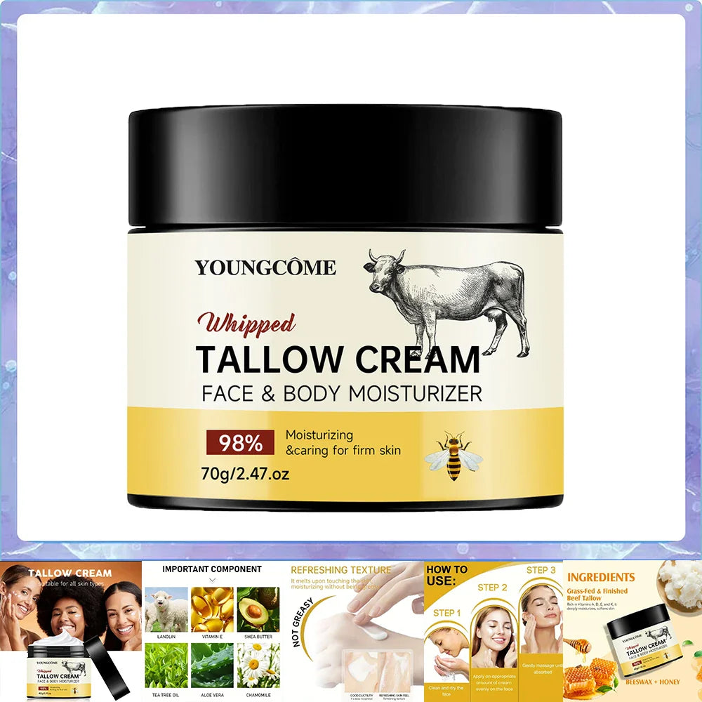 YOUNGCOME Beef Tallow & Honey Balm – Face & Body Moisturizer