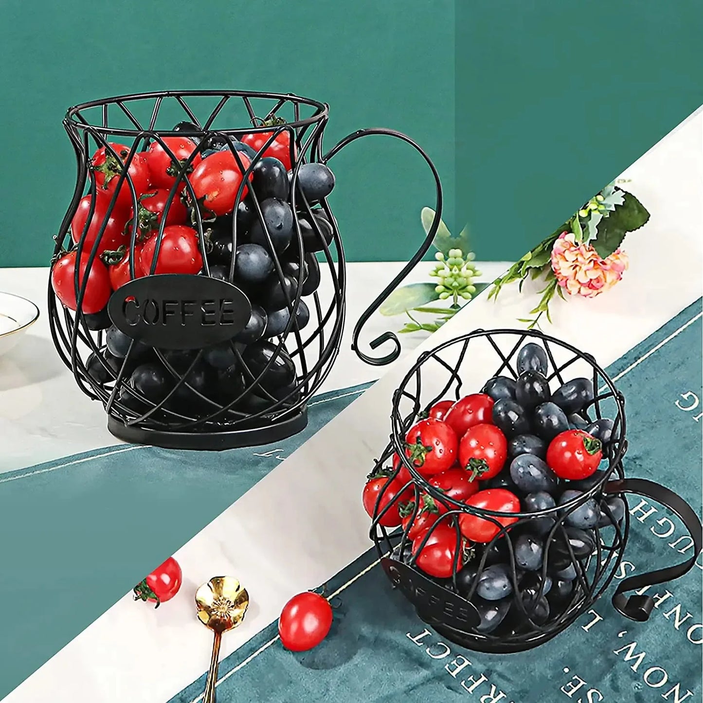 Large Capacity Metal Coffee Pod Holder – Countertop Organizer & Storage Rack for Coffee Pods