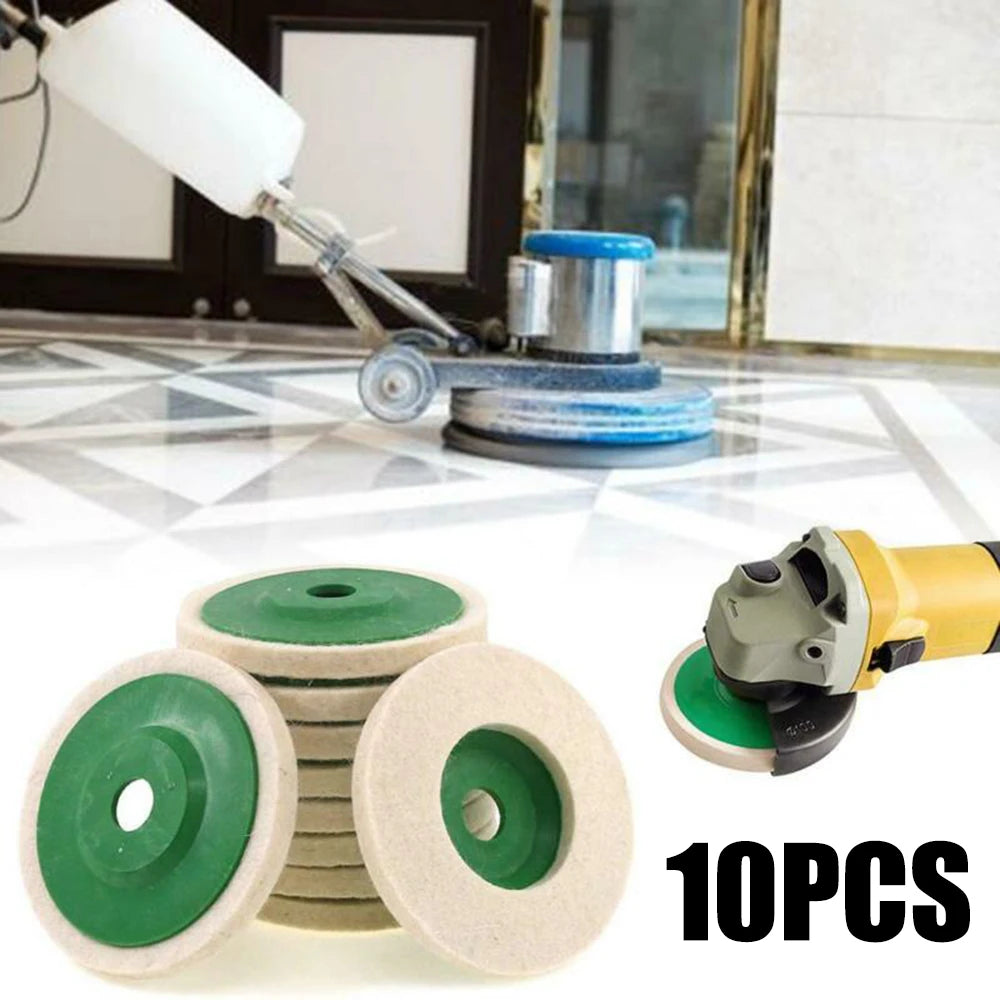 4" Wool Felt Polishing Wheels for Angle Grinder – 3/10/12 Pack Peaceful Pleasures Health and Wellness