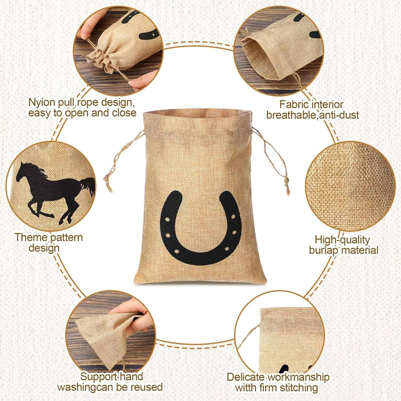 Western Cowboy Party Gift Bags | Horsehead & Horseshoe 5 Pack