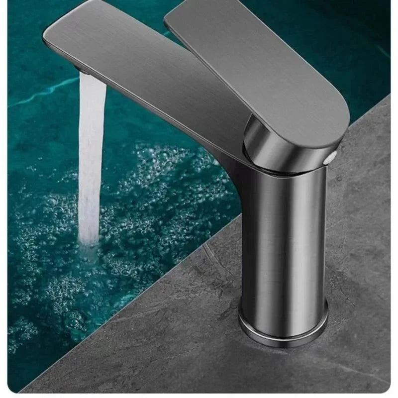 304 Stainless Steel Single Handle Bathroom Sink Faucet