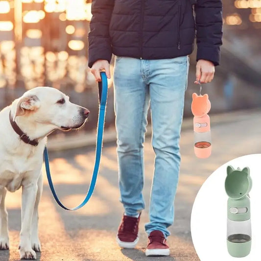 Leak-Proof Dog Travel Water Bottle with Food Container Pet Travel Bottle Peaceful Pleasures Health and Wellness