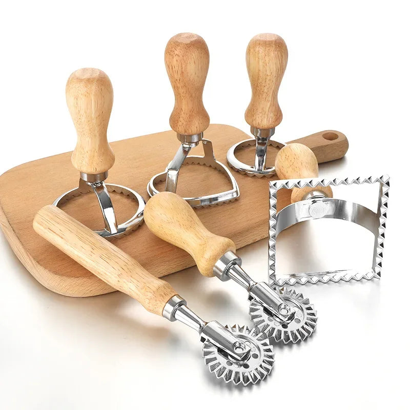 Kitchen Stainless Steel Cookies Cutter Set Pasta Press Attachment Kit Ravioli Maker Mold Tool Ravioli Stamp Set Pastry Wheel Set Peaceful Pleasures Health and Wellness