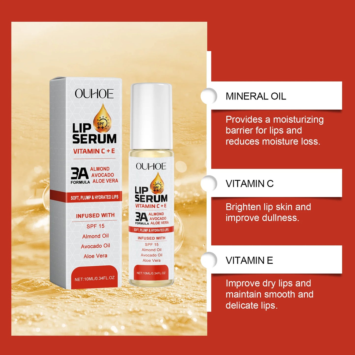 Vitamin C + E Lip Essence Oil – Hydrating Lip Balm & Lip Oil