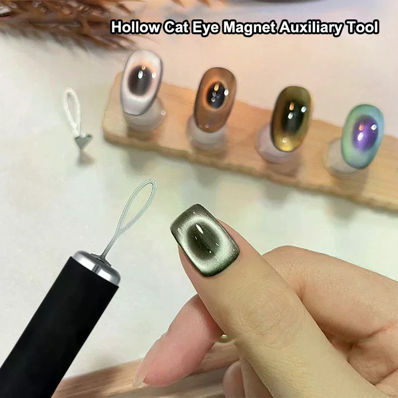 2in1 Cat Eye Magnet Double-head Hollow Metal Sheet Strong Magnetic French Effect Nail Art DIY Salon Use Multi-functional Tool Peaceful Pleasures Health and Wellness