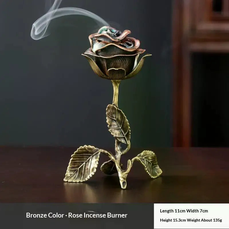 Rose Yuanbao Incense Burner | Feng Shui Meditation Home Décor