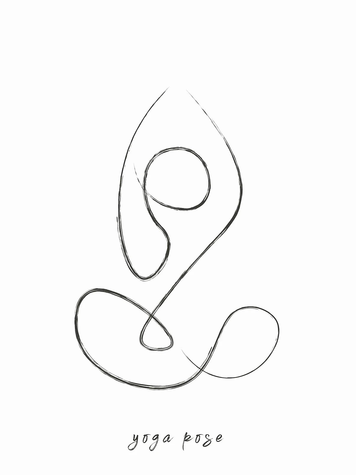 Yoga Pose Line Art Meditation Poster Yoga Symbol Breathe Canvas Printing Minimalist Modern Wall Art Picture Yoga Room Decor Peaceful Pleasures Health and Wellness DM112-8 40x50cm Unframed