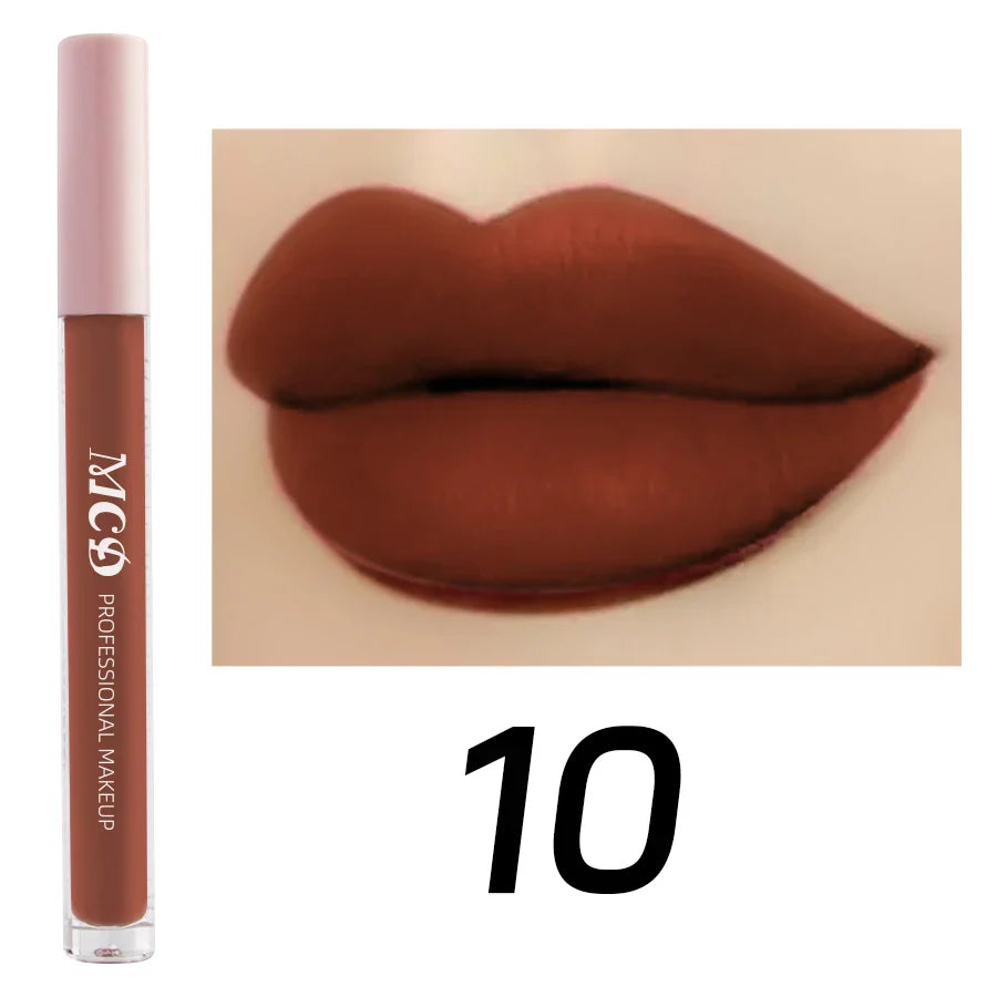 MCD Dark Brown Matte Velvet Liquid Lipstick – Waterproof Lip Gloss